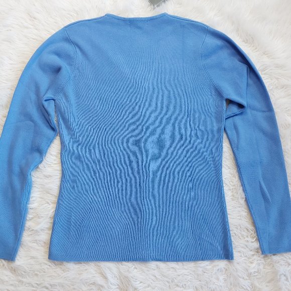 Nexus Apparel Women's China Blue Full Zipper Sweater Size: M - Picture 3 of 10